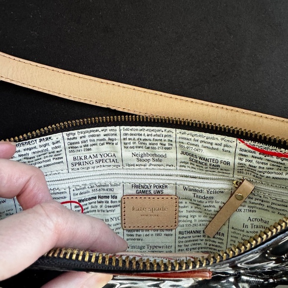 Kate Spade Henry Street Black Patent Shoulder Bag with Gold Chain -NEW - Picture 5 of 5